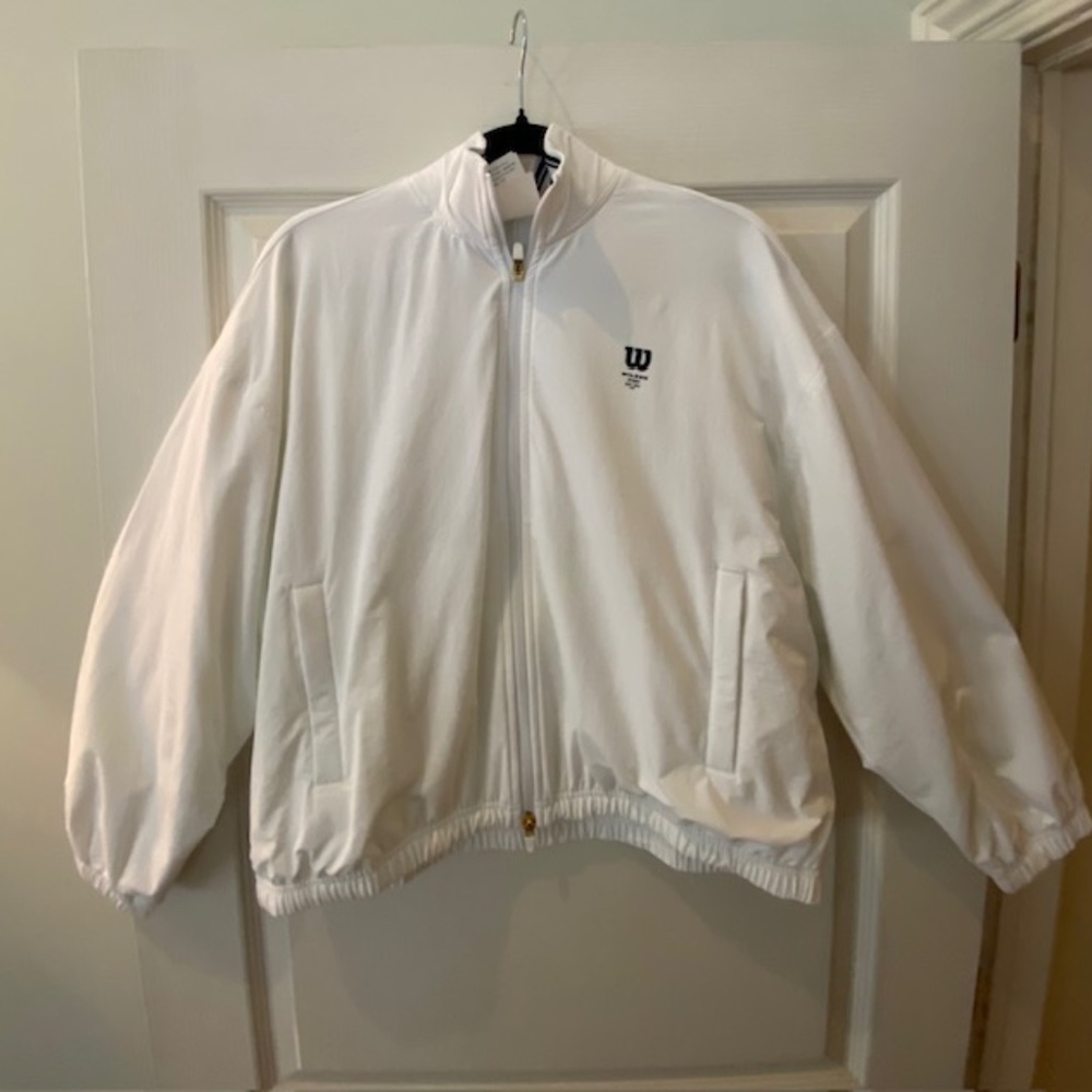 Windbreaker court jacket Wilson brand white size XS